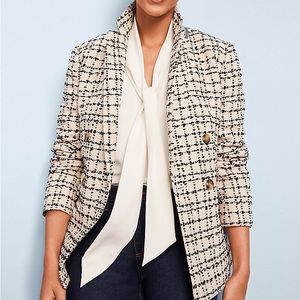NWT sz 4  Ann Taylor double breasted blazer tweed